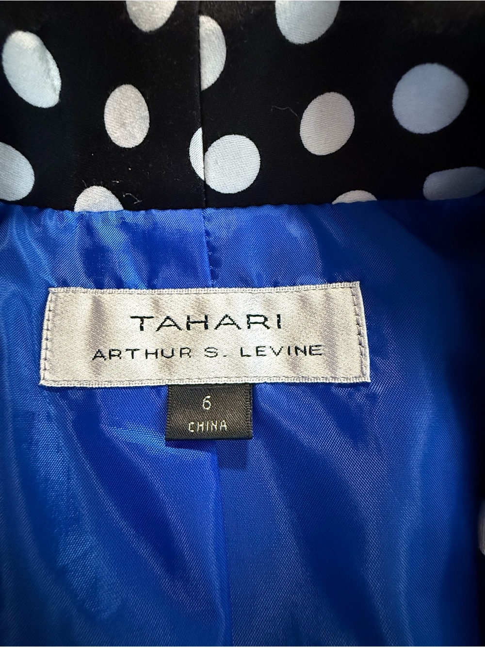 Tahari Black & White Polka Dot Tailored Blazer - Picture 5 of 12